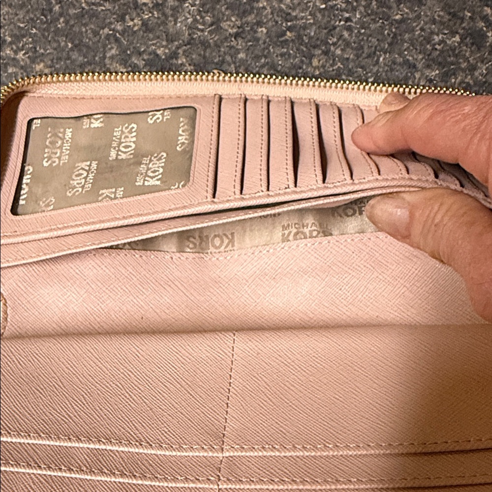 Michael Kors Pebbled Leather Wallet in Taupe - Picture 6 of 14